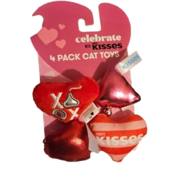 HERSHEY’S KISSES Valentine Catnip Toys 4-Pack with Feathers & Bell Pet soft toys - Picture 14 of 16